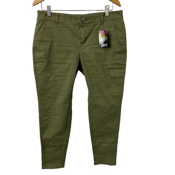 Mountain Hardwear Pants - Mountain Hardwear Pants Women’s 12 x 26 Cargo Olive Green Twill Sojourner